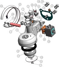 Brühgruppe La Pavoni beheizt Explosionszeichnung