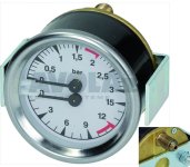 Manometer für Kessel-Pumpe ø 60 mm Anschlüsse ** konisch **