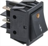 SCHALTER ZWEIPOLIG SCHWARZ 16A 250V