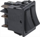 DOPPELSCHALTER, SCHWARZ 16A 250V