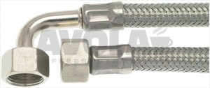 Flexschlauch ø 3/8 F konisch dichtend einseitig 90° Biegung 100 cm