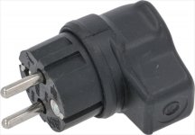 WINKELSTECKER AUS GUMMI 16A 250V