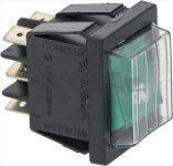 WIPPENSCHALTER 2-POLIG 16A 250V GRÜN