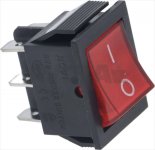 Wippenschalter 2-polig rot 16A 250V