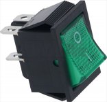 SCHALTER 2-POLIG GRÜN 16A 250V
