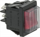 SCHALTER ZWEIPOLIG ROT 16A 250V