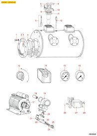RK3301 	KESSEL UND MOTOR BASIC-SINGLE Explosionszeichnung