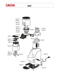 GAGGIA MDF KAFFEEMÜHLE Explosionszeichnung
