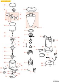 GAGGIA - DOSIERMAHLWERK MD58 COMPACT Explosionszeichnung