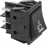 Schalter zweipolig schwarz 16A 250V