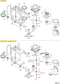 ANIMO - FILTERKAFFEE EXCELSO-EXCELSOT-EXCELSOTP Explosionszeichnung ANIMO - FILTERKAFFEE EXCELSO-EXCELSOT-EXCELSOTP Explosionszeichnung