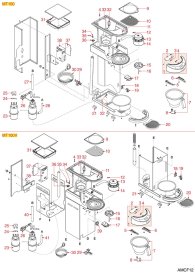 ANIMO - FILTERKAFFEE MT100-MT100V Explosionszeichnung