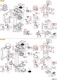 ANIMO - FILTERKAFFEE M100W-MT100W Explosionszeichnung
