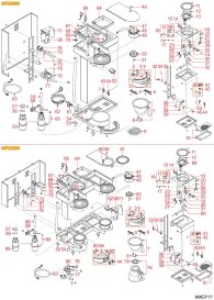 ANIMO - FILTERKAFFEE MT200W-MT202W Explosionszeichnung ANIMO - FILTERKAFFEE MT200W-MT202W Explosionszeichnung