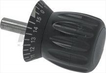 DREHKNOPF UHR SCHWARZ ø 12x98 mm